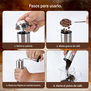 Molinillo manual de granos de café con muelas cerámicas ajustables y capacidad para 35g - Product Image 3
