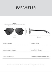 Unisex Aviation Metal Full Rim <strong>Square</strong> Polarized Sunglasses UV400 Protection Ready Stock <strong>Ray</strong> Sun - Product Image 6