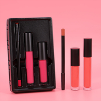 Kit Lèvres 3 en 1 Brillant à Lèvres Crayon à Lèvres Maquillage Végane Marque Privée Rouge à Lèvres Mat Imperméable Ensemble Lèvres