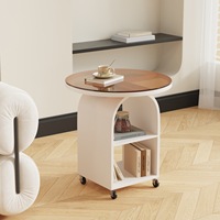 Table d'appoint moderne en métal avec roulettes et plateau en verre trempé, meuble de rangement mobile pour salon, chambre, appartement, bureau