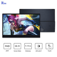 FHD 1080p LED TFT Monitor de pantalla táctil portátil de 15,6 pulgadas con altavoz incorporado para computadora portátil PC Teléfono móvil