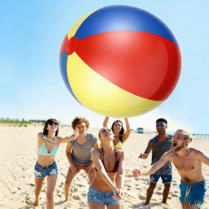 Grand ballon de plage gonflable en PVC avec logo personnalisable et coloré pour les installations aquatiques, les écoles et la plage - Product Image 3