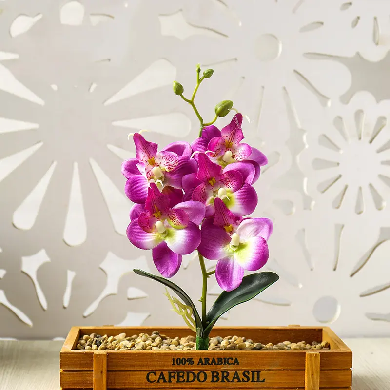 W-202 Papillon orchidées fleurs artificielles real touch pour pot de bonsaï home decor dendrobium orchidée plantes