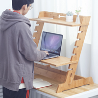Grote opvouwbare bamboe tripod bureauconverter laptop computer monitor desktop verhoger standaard draagbaar