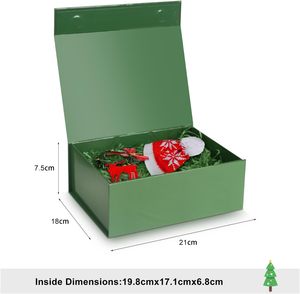 Boîte cadeau rigide en papier texturé pour emballage de décorations de Noël et aliments, finition mate, type dossier, prix de gros industriel - Product Image 2