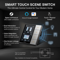 Panel de Control Táctil Tuya Smart Home, con 4 Botones, Pantalla Táctil y Función de Conexión con Toda la Casa