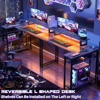 Bureau PC moderne en forme de L de 39 pouces avec étagères de rangement en bois et surface MDF pour bureau à domicile et salle de jeux