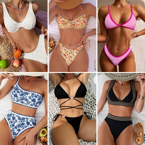 Bikini de playa integrado estampado de moda al por mayor para mujer, sexy, con aberturas, envío aleatorio - Product Image 3