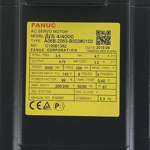 ประสิทธิภาพสูงสำหรับมอเตอร์ Ac Fanuc รุ่นดั้งเดิม 0.75KW 4/4000 A06B-2063-B503 สำหรับเครื่องจักร - Product Image 5