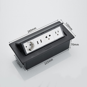 डेस्कटॉप पॉप अप सॉकेट बॉक्स रिसेस्ड टेबल पावर आउटलेट दोहरी यूएसबी चार्जर स्कीको कार्यालय के लिए सार्वभौमिक प्लग - Product Image 2