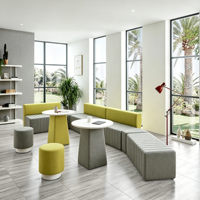 Ensemble de canapés modulaires modernes pour hall d'immeuble, hôtel, salon - Mobilier de bureau recouvert de tissu