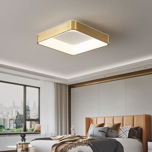 Plafonnier LED moderne minimaliste tout en cuivre pour chambres à coucher, salles, balcons, salons, style nordique, luminaires principaux - Product Image 3