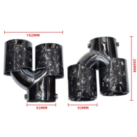 Embout d'échappement de voiture DEX pour BMW M240 M340 M440 G20 G21 G23 G42 M Power 4 sorties forgé en Fiber de carbone noir tuyau d'échappement tuyau d'échappement