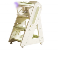 Chaise haute portable en plastique Jingqi pour bébé avec fonctions de sécurité pour usage domestique, chaise d'apprentissage et de repas multifonctionnelle réglable