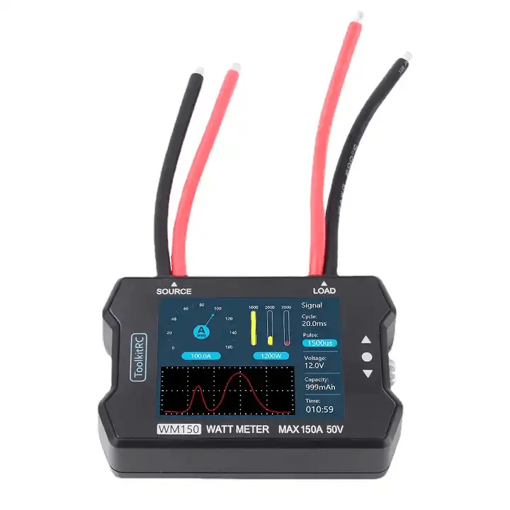 ToolkitRC WM150 150A 50V TFT 2.4 Watt Meter Analyseur de puissance Affichage LCD Tension de puissance Testeur de courant Sortie PWM pour RC FPV Drone