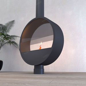 高級カスタムリング型吊り下げ式暖炉、薪で暖める吊り下げ式本物の炎、煙の出ないオープンフレーム、家庭用に最適 - Product Image 3