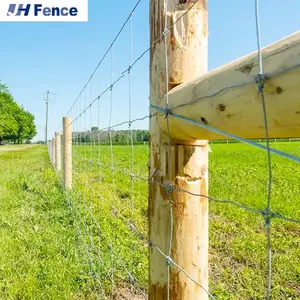 Easily Assembled Anti-Rust Cattle Sheep Fence Roll 6 FT Galvanized Wire Mesh with Knots