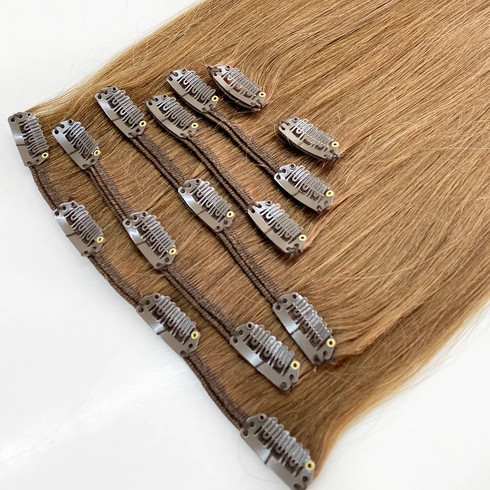 Wholesale Cheap Price High Quality Full Head Clip Hair Brazilian Human Hair Extension Clip On Hair Extension