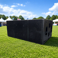 Système de sonorisation actif VIO S218 avec deux caissons de basses de 18 pouces, 1500 W RMS, 6000 W de pointe, 28 Hz, système de sonorisation professionnel pour l'extérieur