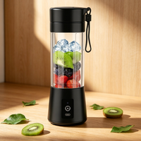 Multifunctionele fruitsapmixer 380ml USB draagbare blender, eenvoudig te bedienen, sinaasappelsapmachine of voor dagelijkse smoothies