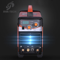 Máquina de solda industrial rhk, 220v inversor dc display digital igbt argon arc tig soldador com plug europeu