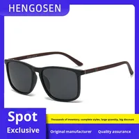 Lunettes de soleil polarisées carrées haut de gamme HENGOSHEN 2026 tendance pour hommes et femmes, protection UV400, usage extérieur, luxe léger