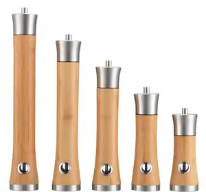 bamboo manual pepper and salt mill for BBQ