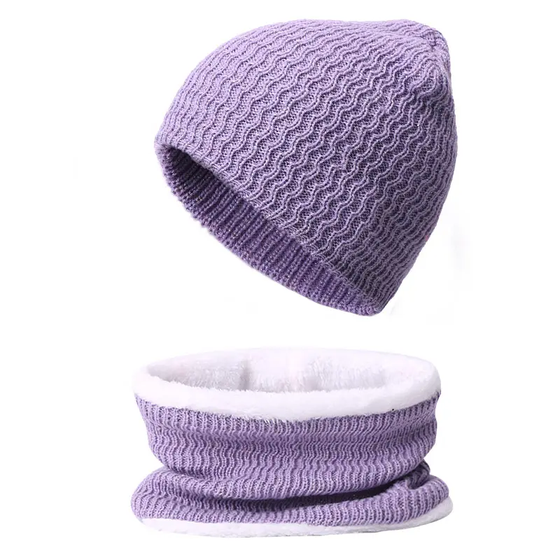 बुना हुआ दुपट्टा टोपी 2 टुकड़ा महिला शरद ऋतु और सर्दियों गर्म बुना हुआ सर्दियों टोपी Thickened गर्म दुपट्टा