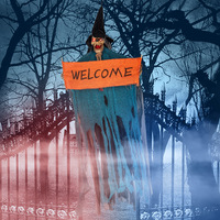 Accessoires suspendus animés de fantôme de sorcière hurlante réaliste pour les décorations de festival de fête d'halloween décorations murales de fête d'éclairage