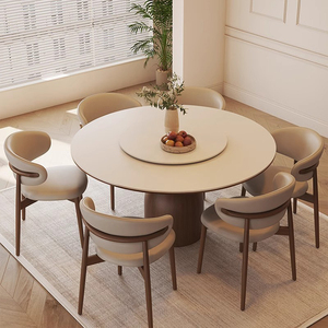 Tái chế thông phong cách hiện đại bảng đá bảng và Ghế kết hợp gỗ kem phong cách vòng nhà thiết kế bàn ăn - Product Image 4