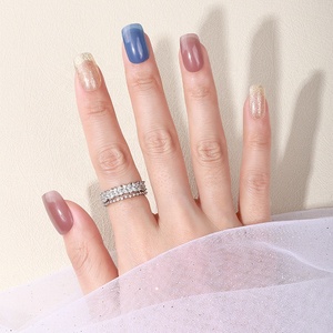 Enveloppes à ongles 3D respirantes pour femmes <span class=keywords><strong>Pastel</strong></span> imperméable non toxique 24 autocollants 14-16 bandes de vernis à ongles conception de fleurs en plastique - Product Image 6