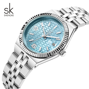 Montre femme de luxe à texture élégante, bracelet en acier à sept maillons, étanche 3ATM, mouvement à quartz - Product Image 3