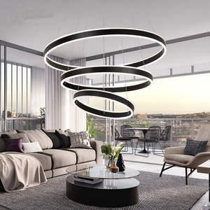 <span class=keywords><strong>Lampadario</strong></span> anello lampada <span class=keywords><strong>a</strong></span> sospensione in cristallo led, anelli circolari oro nero lusso moderno lampada <span class=keywords><strong>a</strong></span> sospensione ad anello <span class=keywords><strong>a</strong></span> led per sala da pranzo - Product Image 4