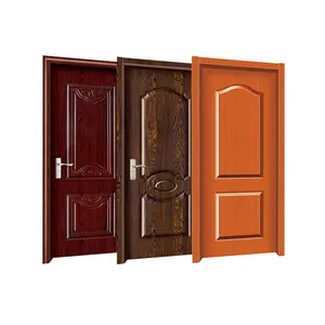 TECHTOP सफेद रंग लकड़ी के दरवाजे ग्लास रसोई लकड़ी के दरवाजे डिजाइन आधा दौर लकड़ी के प्रवेश द्वार