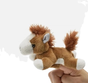 Pequeño barato personalizado Animal marrón <span class=keywords><strong>caballo</strong></span> <span class=keywords><strong>dedo</strong></span> marioneta muñeca suave felpa relleno productos <span class=keywords><strong>de</strong></span> bienestar 2025 - Product Image 1