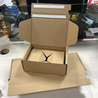 Boîte d'emballage en carton ondulé avec logo personnalisé, bande adhésive facile à déchirer, fermeture éclair, boîte d'expédition pour cosmétiques