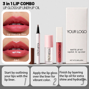 Kit de <span class=keywords><strong>maquillage</strong></span> pour les lèvres à personnaliser avec logo, comprenant huile à lèvres, gloss et crayon à lèvres en combos 2 en 1 ou 3 en 1 - Product Image 6