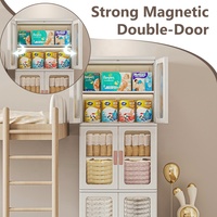 DAYOOH Armoire portable multifonctionnelle en plastique, empilable, amovible, pliable, pour le rangement des vêtements, armoire pour la chambre à coucher