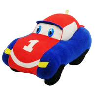 Jouet en peluche personnalisé de 10 pouces, voiture de course mignonne et douce, vente en gros d'usine,