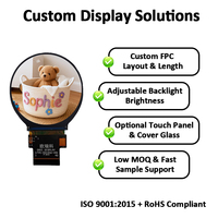 Écran LCD TFT IPS de 2,1 pouces, 480x480 RGB, affichage rond de qualité industrielle à vision panoramique pour terminal portable IoT