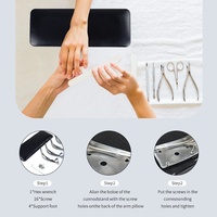 Nouveau repose-main de manucure de style européen en cuir PU, facile à nettoyer, coussin de soutien pour les ongles, support détachable, oreiller de repose-bras pour salon de manucure