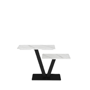 Elegant Modern Entryway <strong>Bench</strong> and Console Table with Artistic Flair Sintered Stone Top Sleek Metallic Design for Living Room - Product Image 6