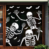 Autocollants de fenêtre en PVC pour Halloween, adhésifs statiques, amovibles, décorations murales pour la maison, autocollants pour réfrigérateur, design personnalisé, couleur au choix