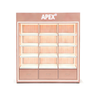 Support d'affichage cosmétique personnalisé avec éclairage LED, présentoir de maquillage pour la vente au détail avec tiroirs, présentoir de luxe pour les magasins de beauté, pour les cosmétiques