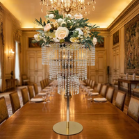 Décorations de mariage de luxe en métal/acrylique, centres de table, supports à fleurs, accessoires et décorations pour l'aménagement des lieux