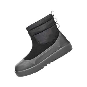 Bottes d'hiver imperméables noires mi-mollet pour femmes avec semelle extérieure en caoutchouc et doublure en coton - Product Image 1