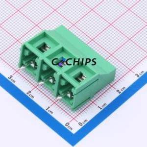 MX950T-9.5-03P-GN01-Cu-PS-A Screw Terminal Block Through hole Component (THT),P=9.5mm Connector 1x3P 9.5mm Green Through Hole - Product Image 1