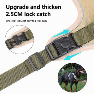 Reflektif dapat diatur sedang besar tali leher Harness anjing kain Oxford rompi hewan peliharaan pelatihan anjing berjalan anjing - Product Image 5