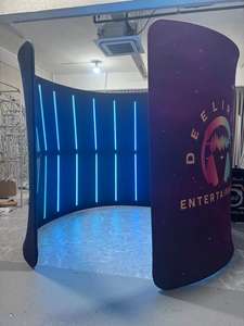 خلفية LED مخصصة لتصوير الفيديو بزاوية 360 درجة، محيطة بالكامل بإضاءة RGB لكشك التصوير، مع حامل قابل للتعديل - Product Image 2