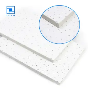 12mm Espessura Acoustic Mineral Fiber Board Teto falso diferentes tipos de teto acústico suspenso placa de gesso